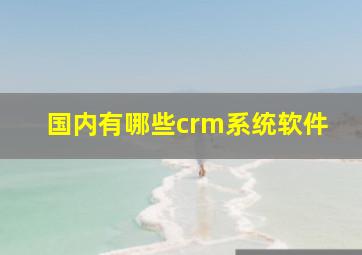 国内有哪些crm系统软件