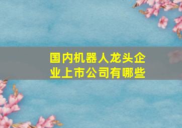 国内机器人龙头企业上市公司有哪些