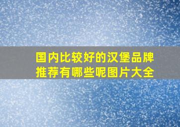 国内比较好的汉堡品牌推荐有哪些呢图片大全