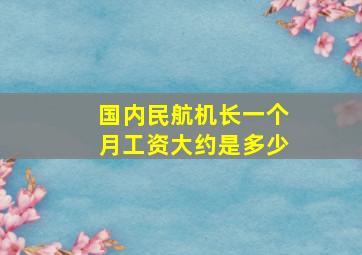 国内民航机长一个月工资大约是多少