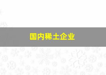 国内稀土企业