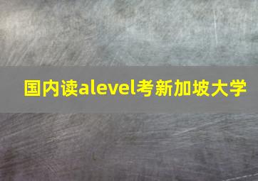 国内读alevel考新加坡大学