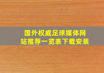 国外权威足球媒体网站推荐一览表下载安装