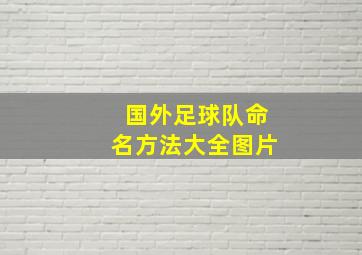 国外足球队命名方法大全图片