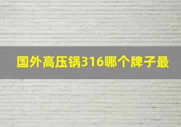 国外高压锅316哪个牌子最