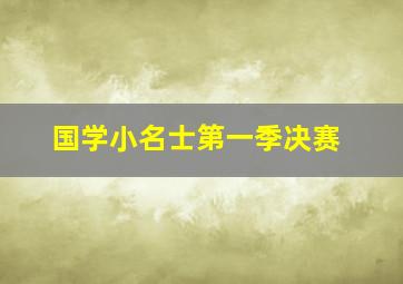 国学小名士第一季决赛