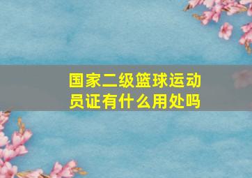 国家二级篮球运动员证有什么用处吗