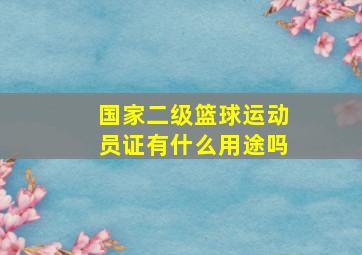 国家二级篮球运动员证有什么用途吗