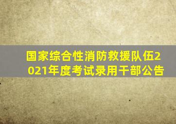 国家综合性消防救援队伍2021年度考试录用干部公告