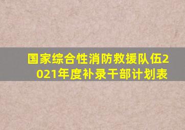 国家综合性消防救援队伍2021年度补录干部计划表