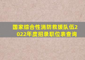 国家综合性消防救援队伍2022年度招录职位表查询