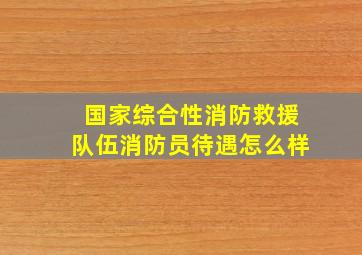 国家综合性消防救援队伍消防员待遇怎么样