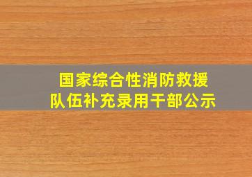 国家综合性消防救援队伍补充录用干部公示