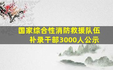 国家综合性消防救援队伍补录干部3000人公示