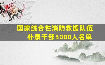 国家综合性消防救援队伍补录干部3000人名单