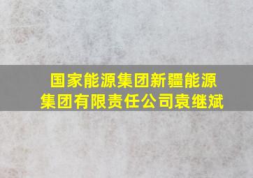 国家能源集团新疆能源集团有限责任公司袁继斌