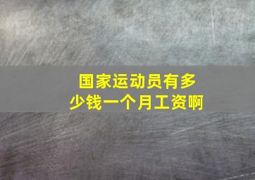 国家运动员有多少钱一个月工资啊