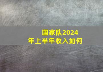 国家队2024年上半年收入如何