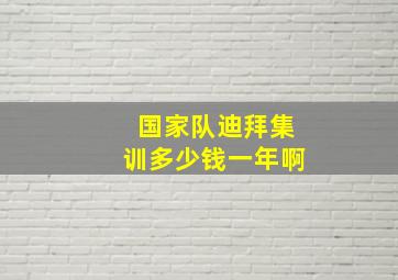 国家队迪拜集训多少钱一年啊