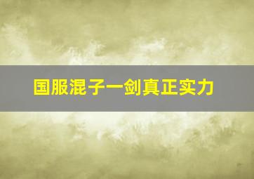 国服混子一剑真正实力