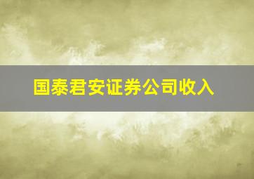 国泰君安证券公司收入