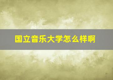 国立音乐大学怎么样啊