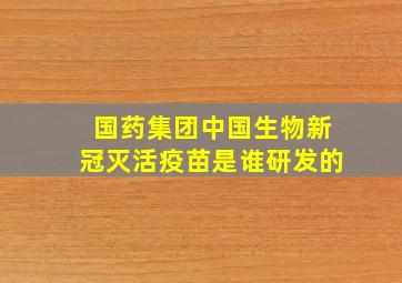 国药集团中国生物新冠灭活疫苗是谁研发的