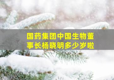 国药集团中国生物董事长杨晓明多少岁啦