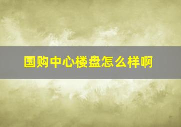 国购中心楼盘怎么样啊