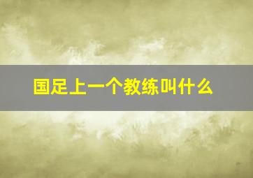 国足上一个教练叫什么