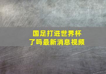 国足打进世界杯了吗最新消息视频