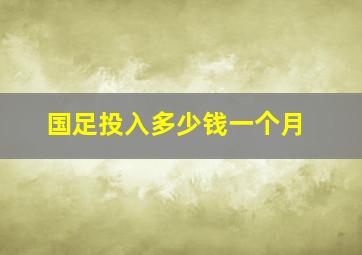 国足投入多少钱一个月