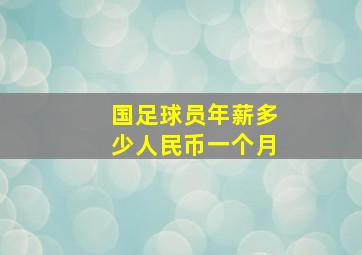 国足球员年薪多少人民币一个月