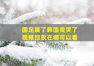 国足赢了韩国我哭了视频回放在哪可以看