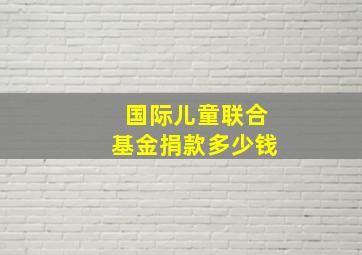 国际儿童联合基金捐款多少钱