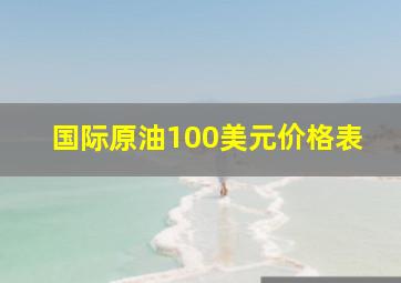 国际原油100美元价格表