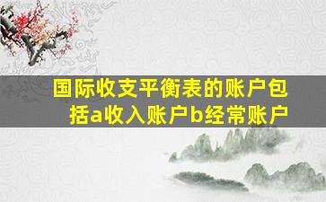 国际收支平衡表的账户包括a收入账户b经常账户