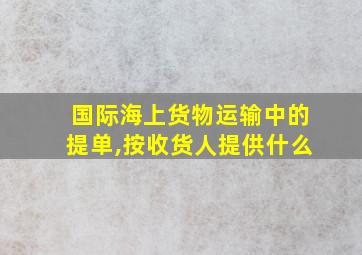 国际海上货物运输中的提单,按收货人提供什么