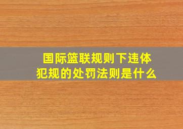 国际篮联规则下违体犯规的处罚法则是什么