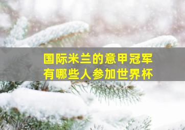 国际米兰的意甲冠军有哪些人参加世界杯