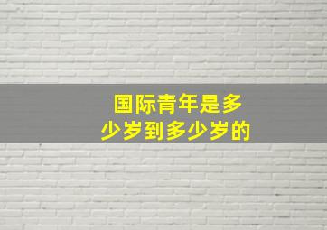 国际青年是多少岁到多少岁的