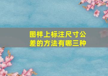 图样上标注尺寸公差的方法有哪三种