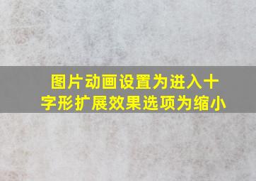 图片动画设置为进入十字形扩展效果选项为缩小