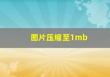 图片压缩至1mb