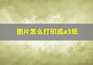 图片怎么打印成a3纸