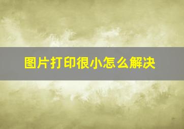 图片打印很小怎么解决