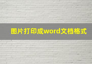 图片打印成word文档格式