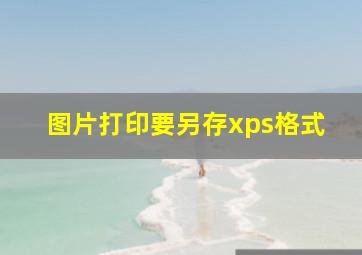 图片打印要另存xps格式