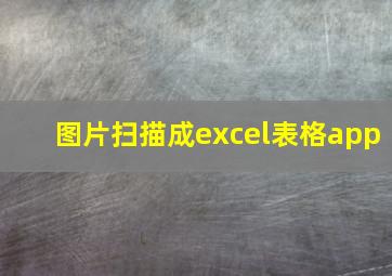 图片扫描成excel表格app