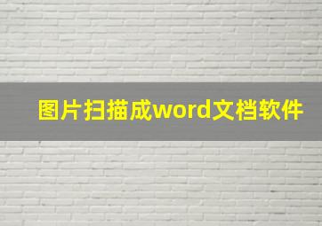 图片扫描成word文档软件